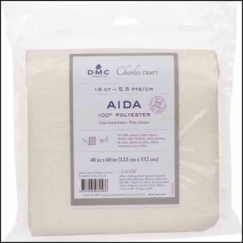 Polyester Aida 14 Ivory 48" x 60" - Click Image to Close